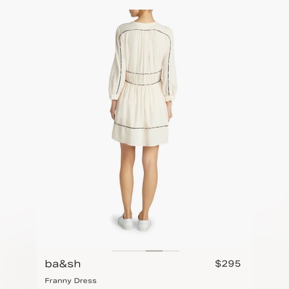 Ba&sh V-neck Franny Mini Dress size 3/L (fits like a M), color poudre EUC - Picture 3 of 10